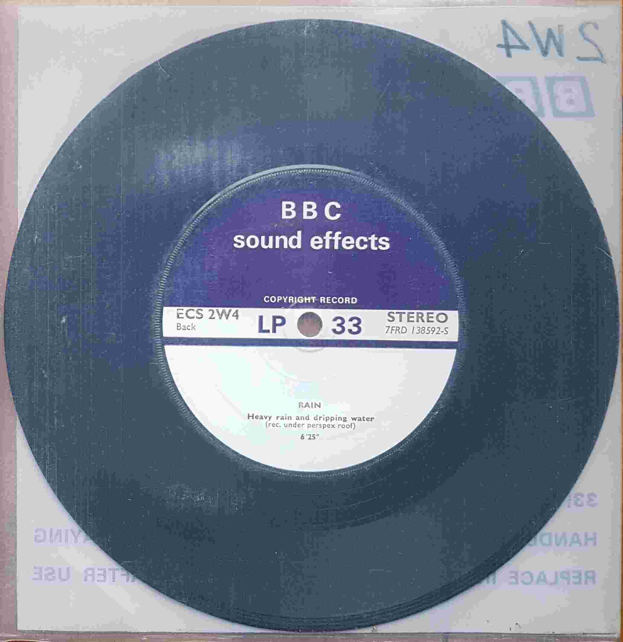 Picture of ECS 2W4 Wind and rain / Rain by artist Not registered from the BBC records and Tapes library